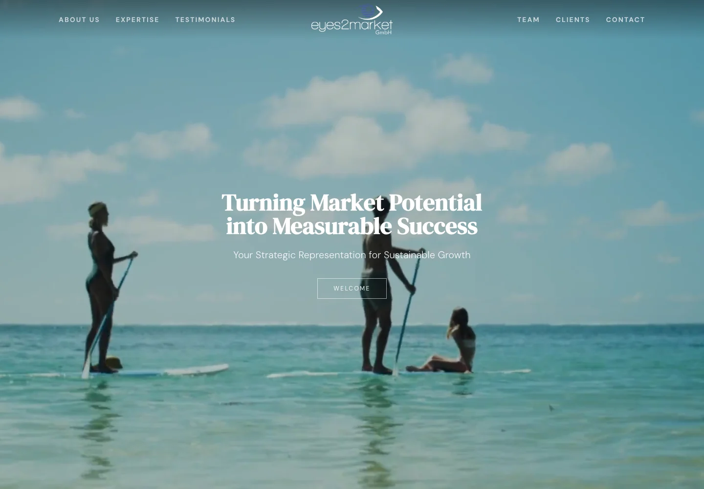 Desktopansicht von eyes2market: Website für eine Tourismusagentur