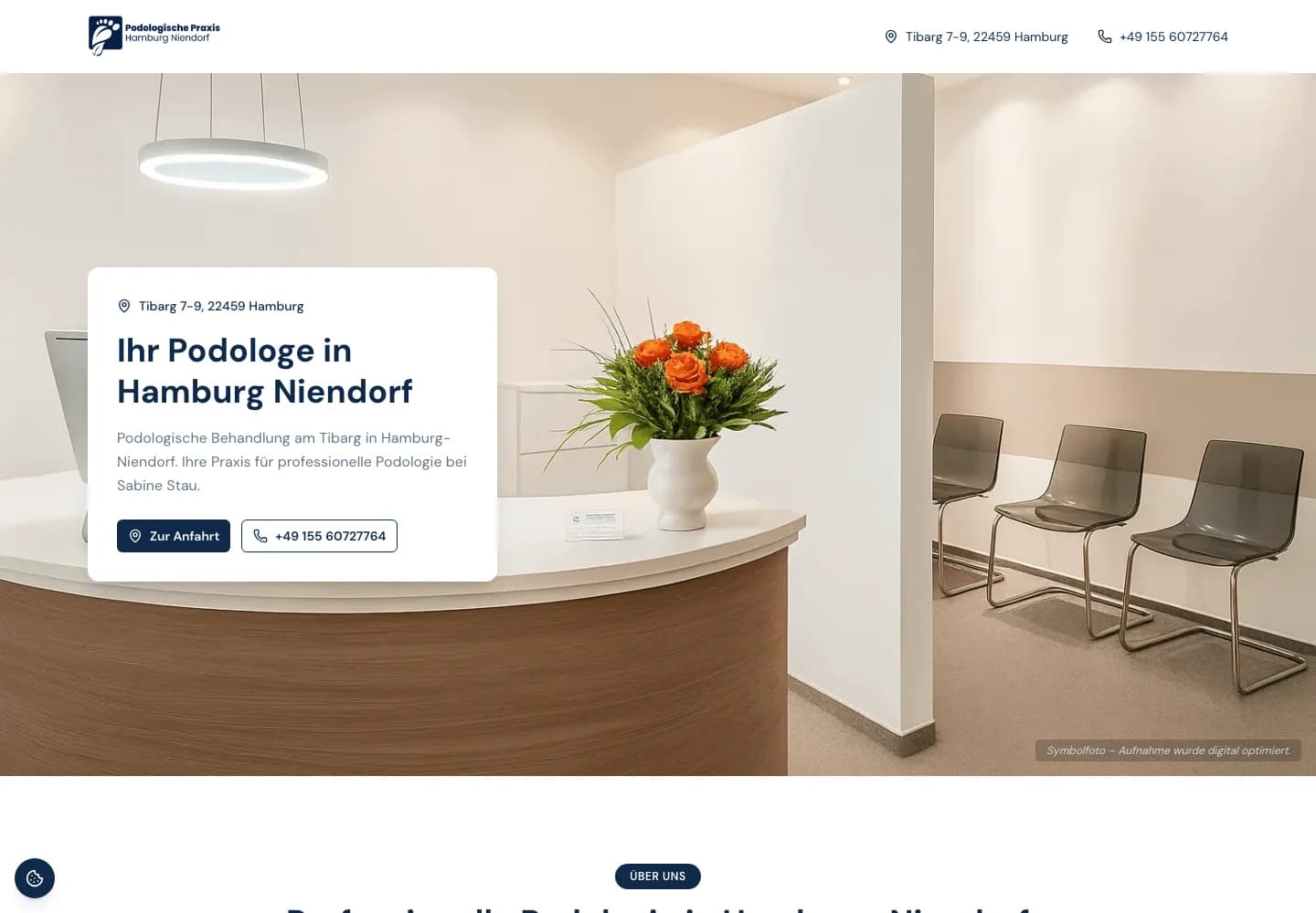 Desktopansicht von Podologie Hamburg Niendorf: Website für eine Podologiepraxis